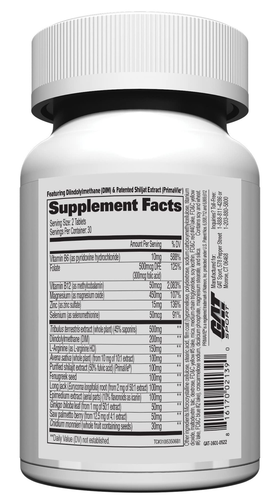 GAT SPORT Testrol Gold ES, Test Booster for Men, 60 Count (Pack of 1),