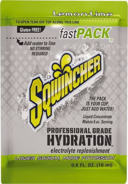 50 Count Sqwincher 0.6 oz Lemon-Lime Fast Pack Concentrate Pouches