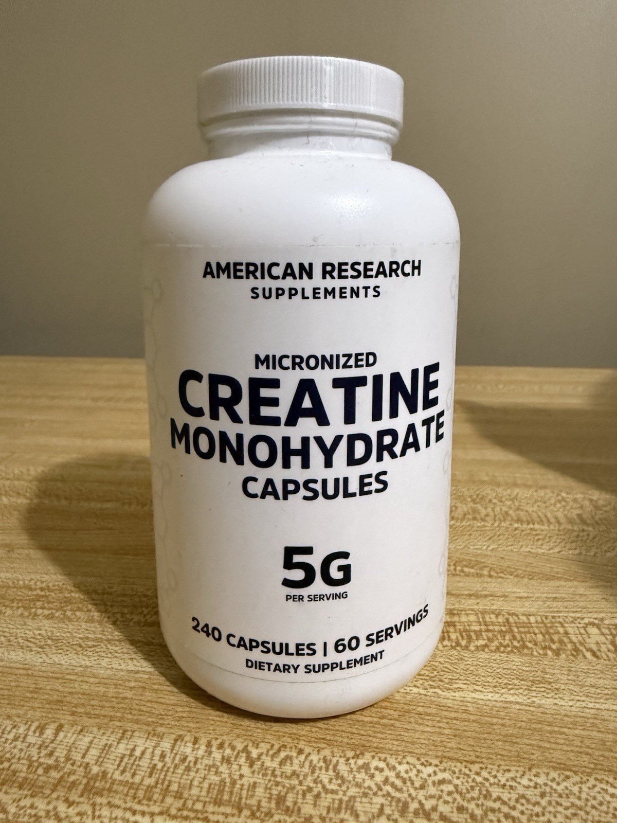 American Research Supplements Micronized Creatine Monohydrate 240 Capsules 5g Ea
