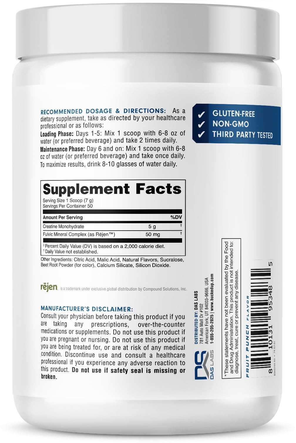 Fruit Punch Creatine for Women and Men – Easy to Mix Vegetarian – Flavored Cr…