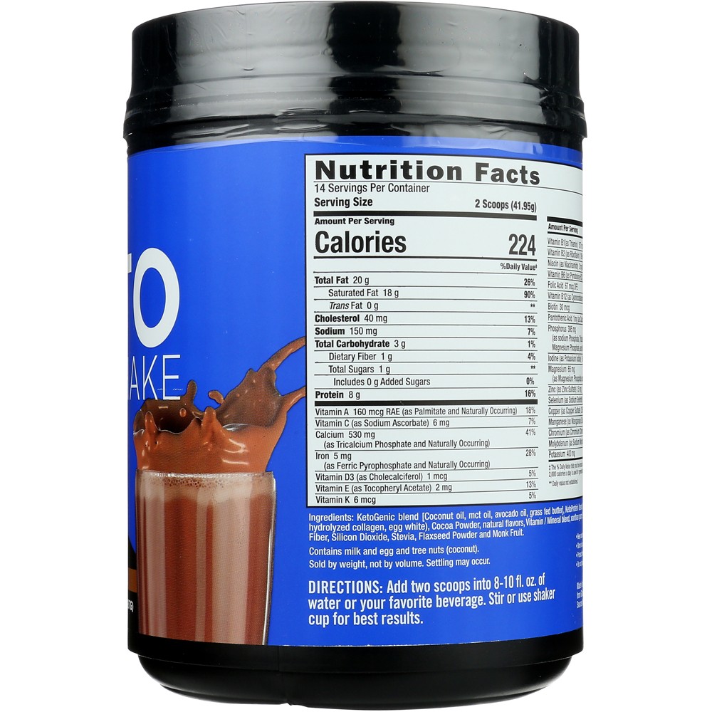 Keto Science Chocolate Cream Meal Shake Powder Ketogenic 20G 1 Pack