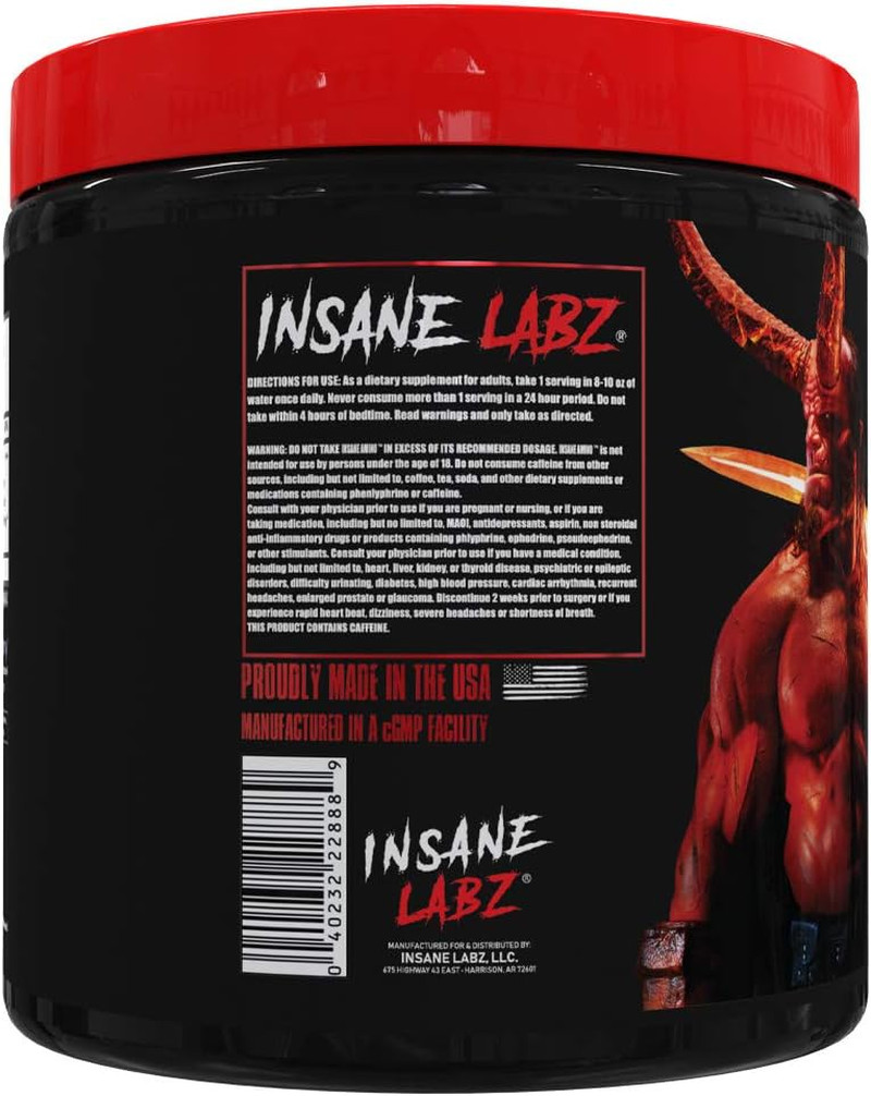 Insane Amino Hellboy Edition, BCAA with Energy Focus Muscle Recovery, Intra Work