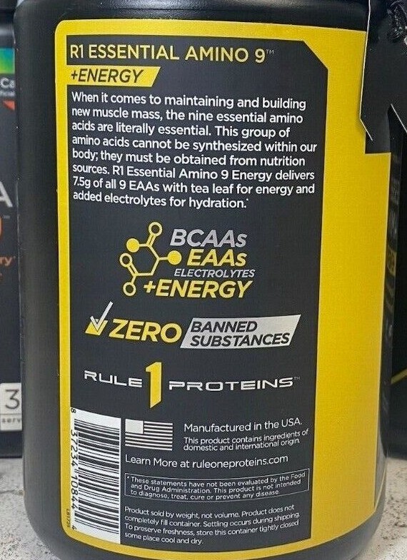 R1 Essential Amino 9 & Essential Amino +Energy Dietary Supplement 30 Servings