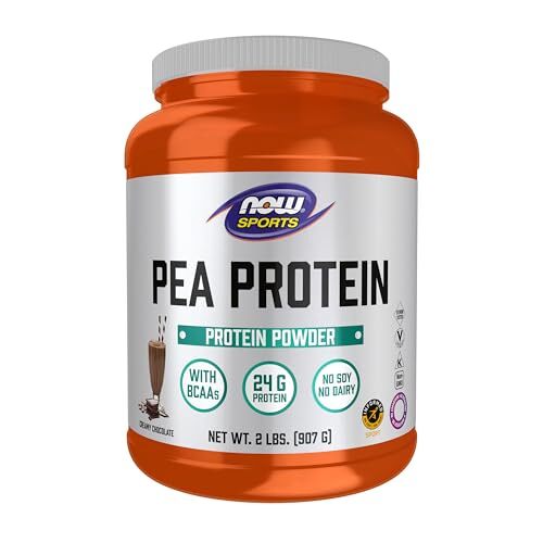 NOW Sports Pea Protein Powder 24g Protein 21 Servings Non GMO with BCAAs