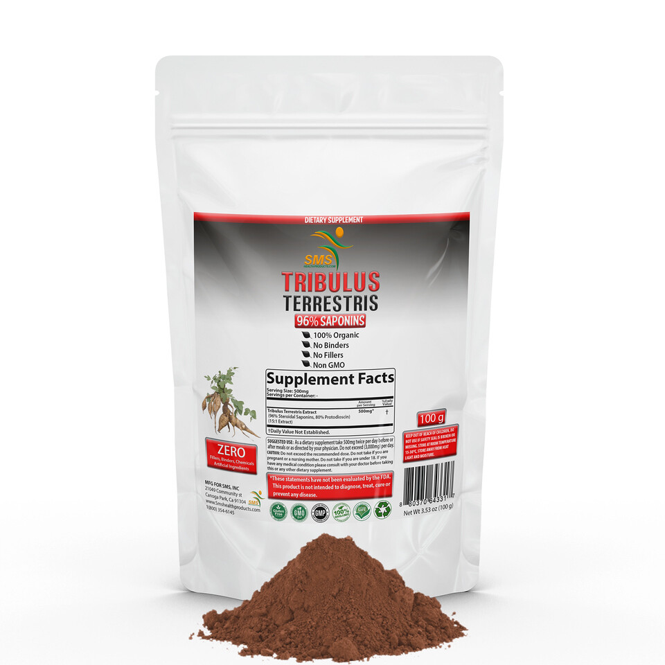 Tribulus Terrestris Extract 96% Saponins Puncture Vine Organic Non GMO 100g