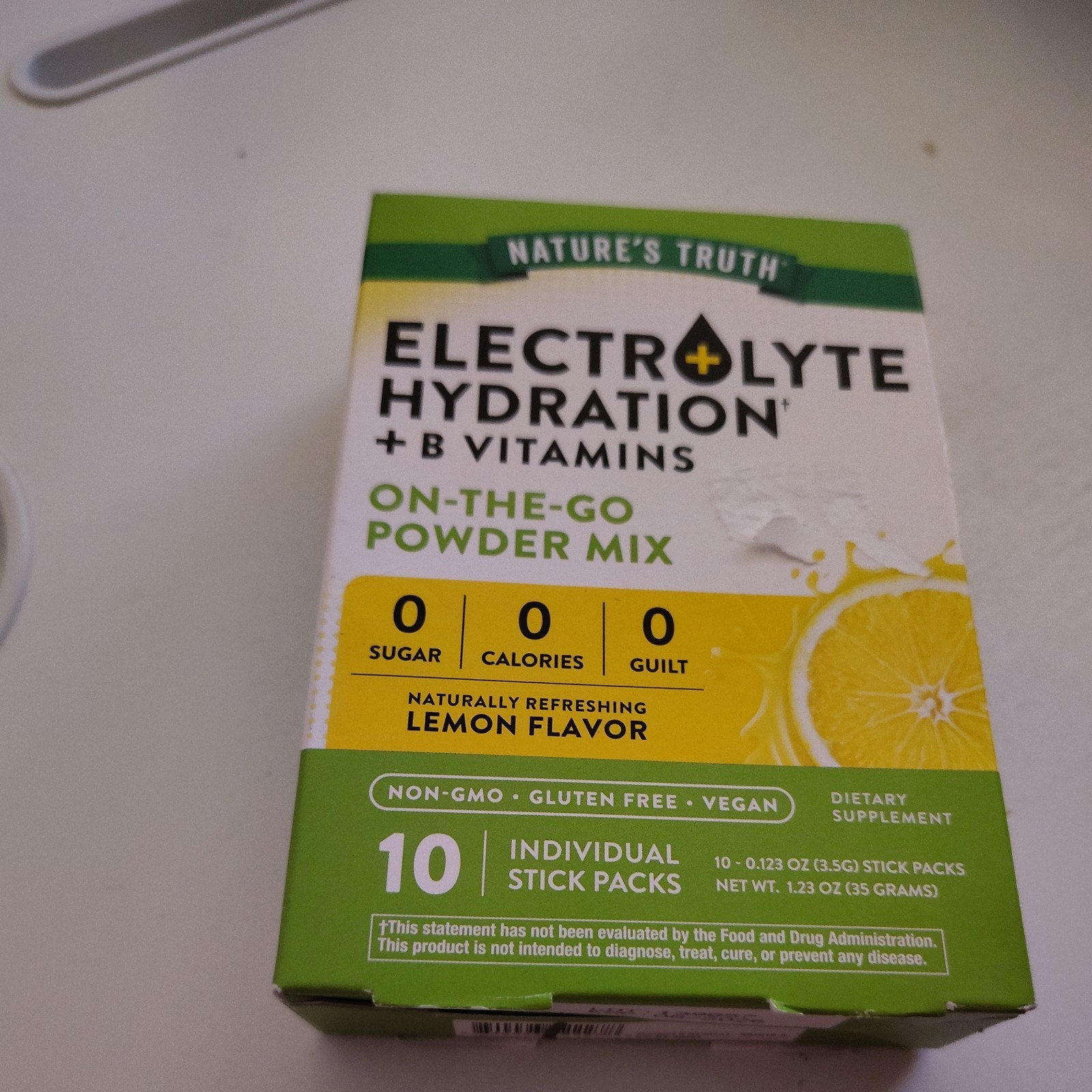 Nature’s Truth Electrolyte Hydration Powder Mix 10 Stick Packs Exp 08/2026