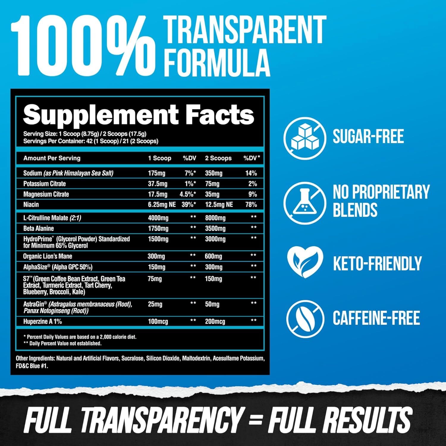 Alpha Lion Super Human Pump Stim Free Nitric Oxide Formula 42 Scoops 3 Flavors