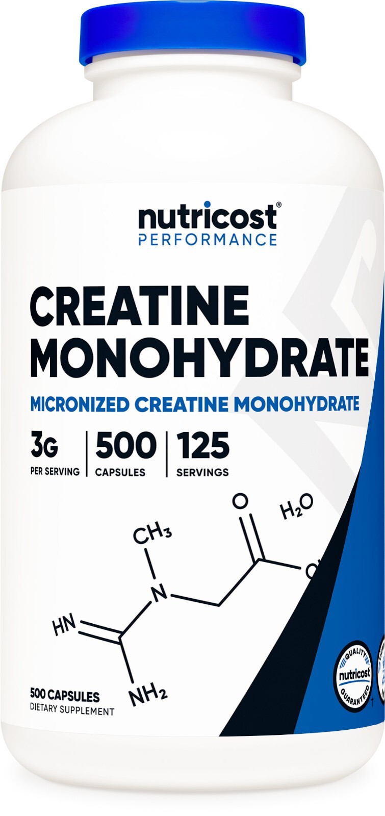 Nutricost Creatine Monohydrate 3g, 500 Capsules (750mg Per Capsule)