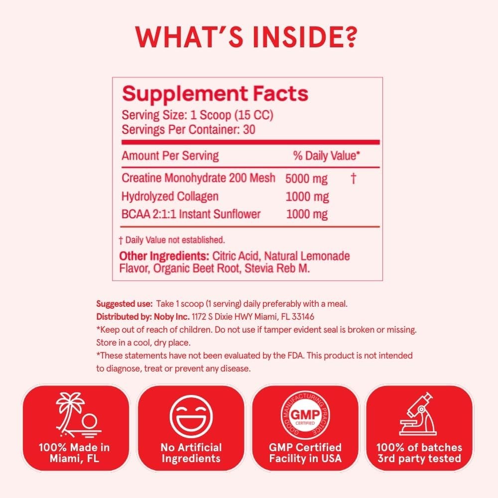 Peach Perfect Creatine for Women Pink Lemonade 30 Servings