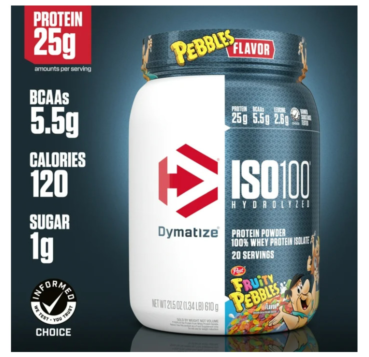 Dymatize ISO100 Hydrolyzed Whey Fruity Pebbles 20 Servings