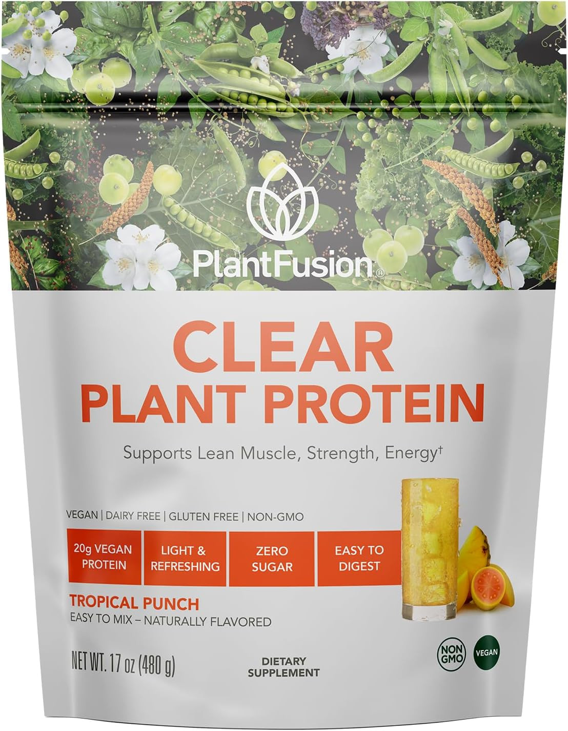 Vegan Clear Protein Powder with Pea Protein Peptides – 20G Fast-Absorbing in Wat