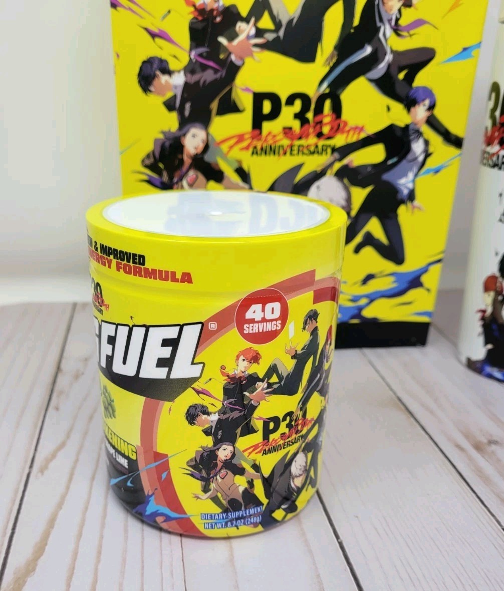 GFuel Persona 30th Anniversary Awakening Collector’s Box Tub Shaker Cup Sticker