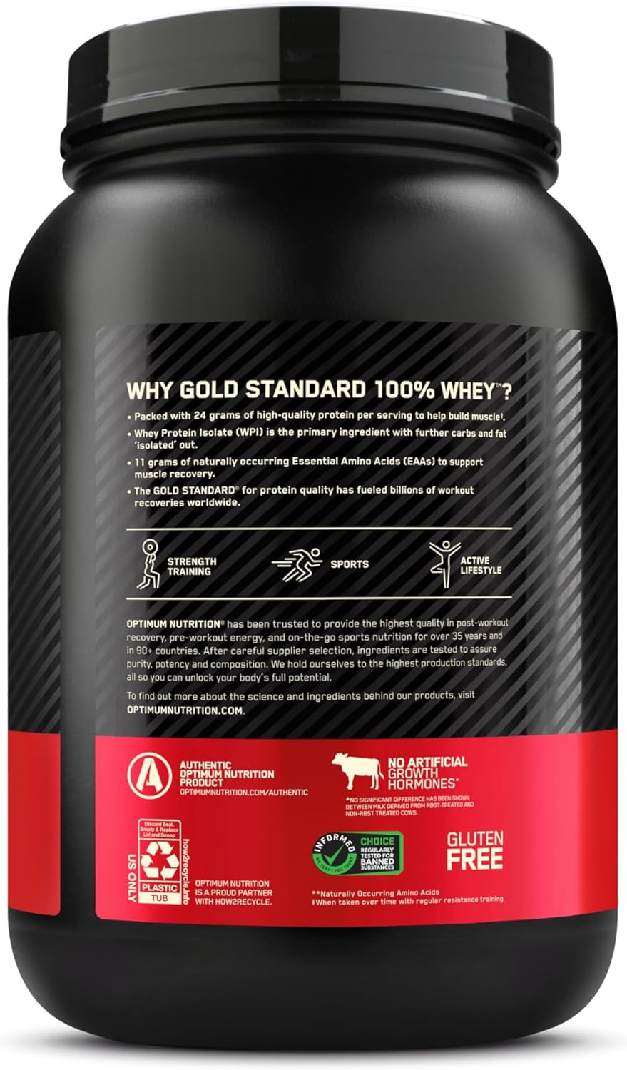Gold Standard Quality 100% Whey Protein Powder, French Vanilla Creme, 2 Pound