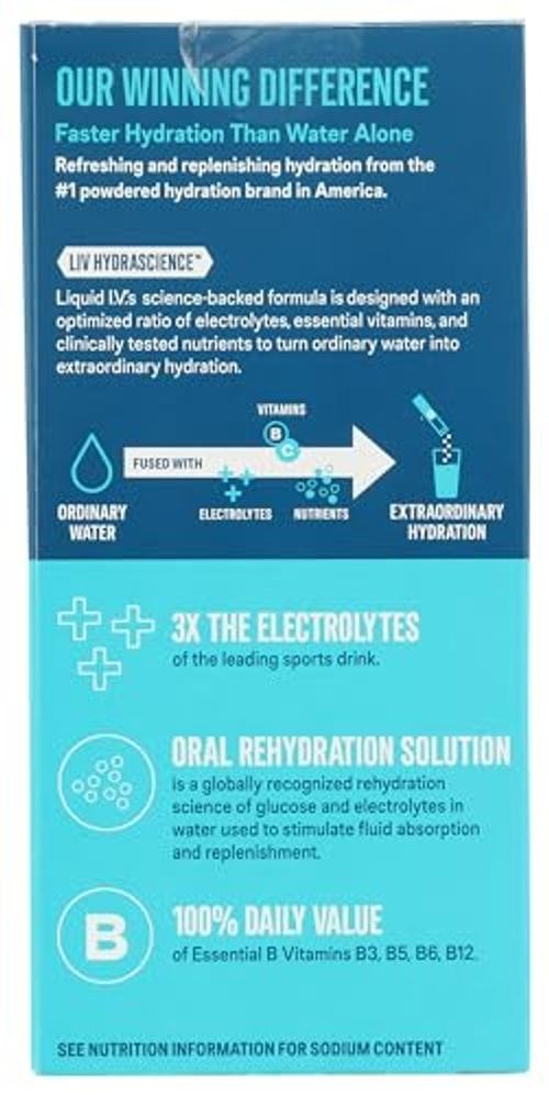 Liquid IV Lemon Lime Hydration Drink Mix 10 Count, 0.56 0.56 Ounce (Pack of 10)