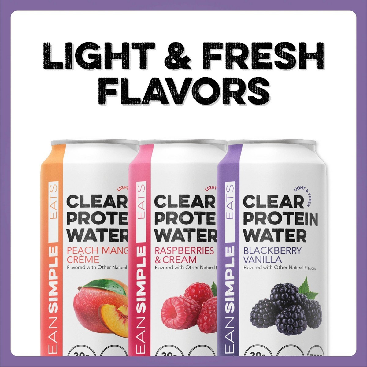Clean Simple Eats Clear 20g Protein Water Blackberry Vanilla – 4pk/16 fl oz Cans