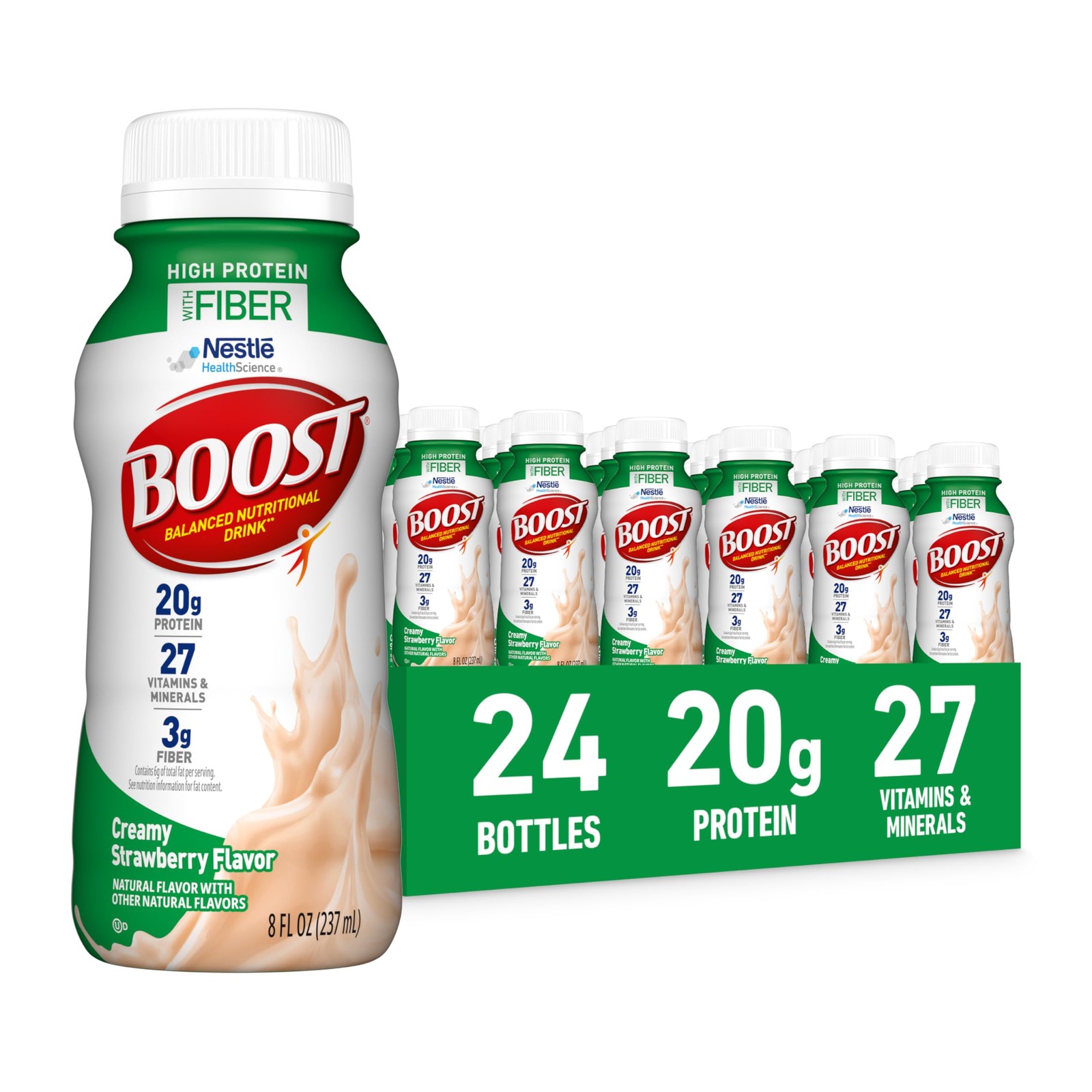 BOOST High Protein with Fiber Ready 192 Fl Oz (Pack of 1), Creamy Strawberry