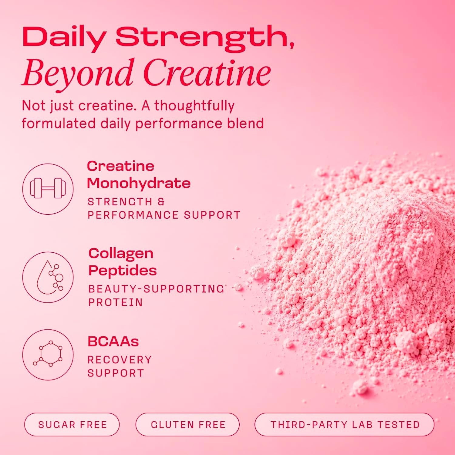🔥 Creatine Monohydrate Powder For Women BCAA Collagen Glute Strength Workout ✨