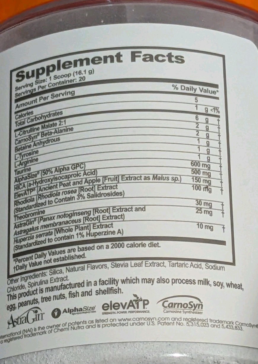 LOT OF 2 The Genius Brand Genius Pre-Workout Powder Blue Raspberry 11.35oz 12/26