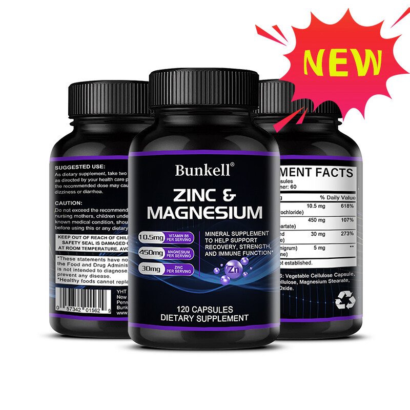 Zinc Magnesium Vitamin B6 Fast Recovery Stress Support Better Sleep 30/60/120ct