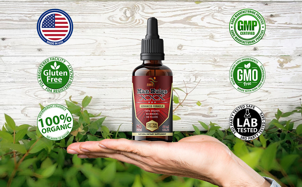 Man Bulge Mens Libidio Boost Performance Tincture Herbal Drops 3 Pack 6 Fl Oz