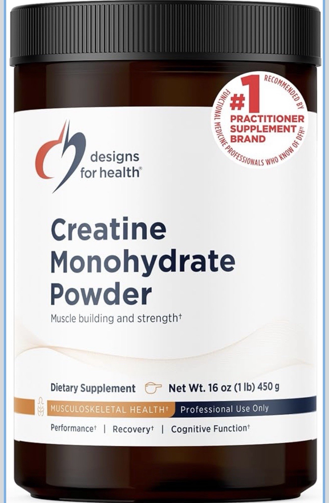 Designs for Health Creatine Monohydrate Powder Unflavored 16 oz 90 Servings