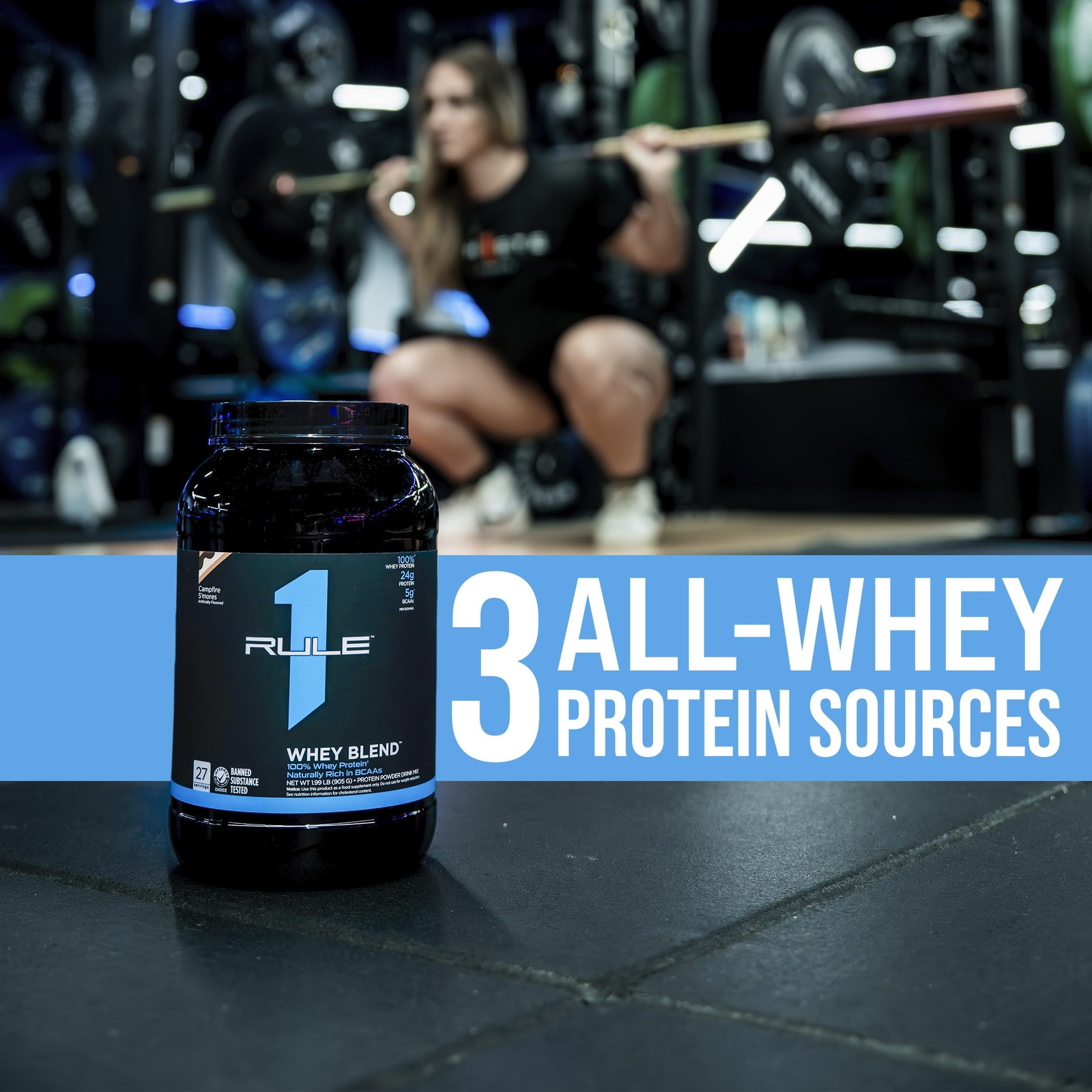 Rule One Proteins Whey Blend – Vanilla Ice Cream 24g Fast-Acting Whey Protein…