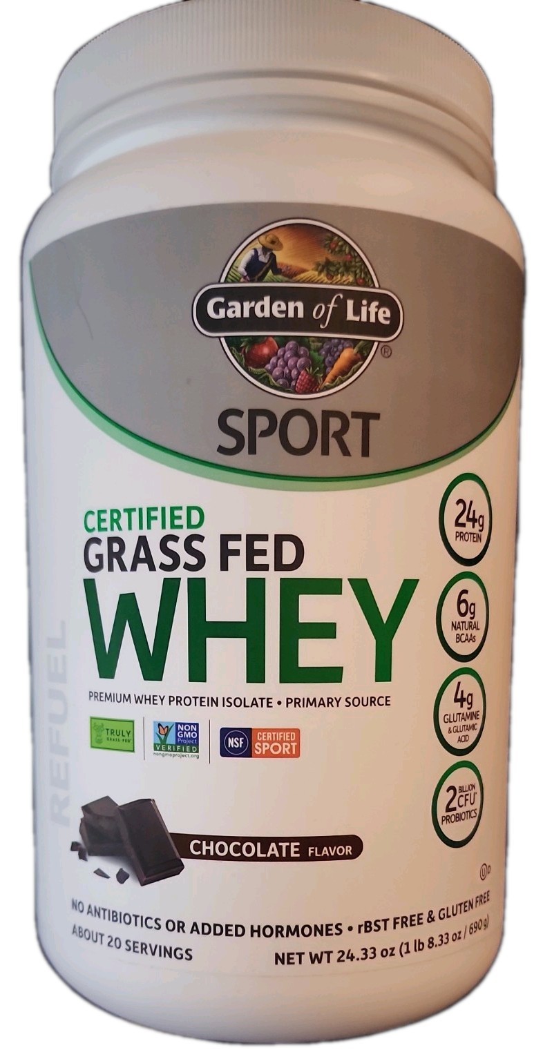 Garden of Life Sport Whey Protein Powder Chocolate Grass Fed Whey Exp 02/2026