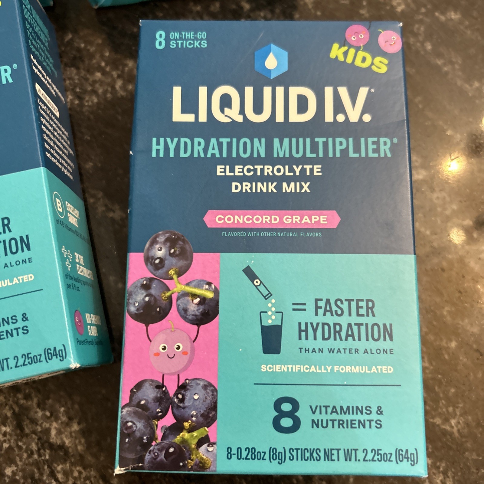 4 Pk- LIQUID IV Concord Grape Tropical Punch Kids Hydration Mix 11/26+