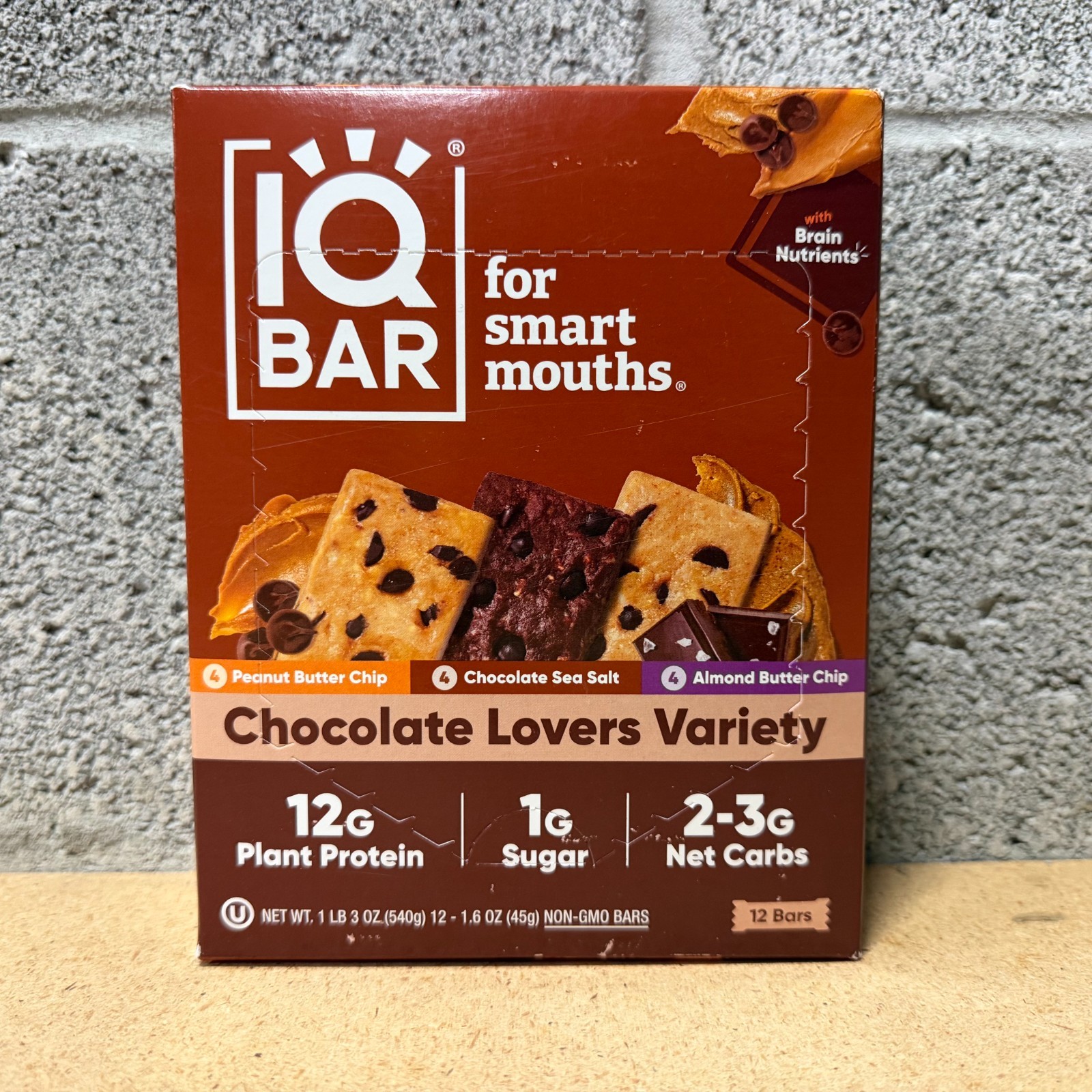 IQBAR – Chocolate Lovers Variety – 12 Count – Vegan Energy Bars – High-Fiber