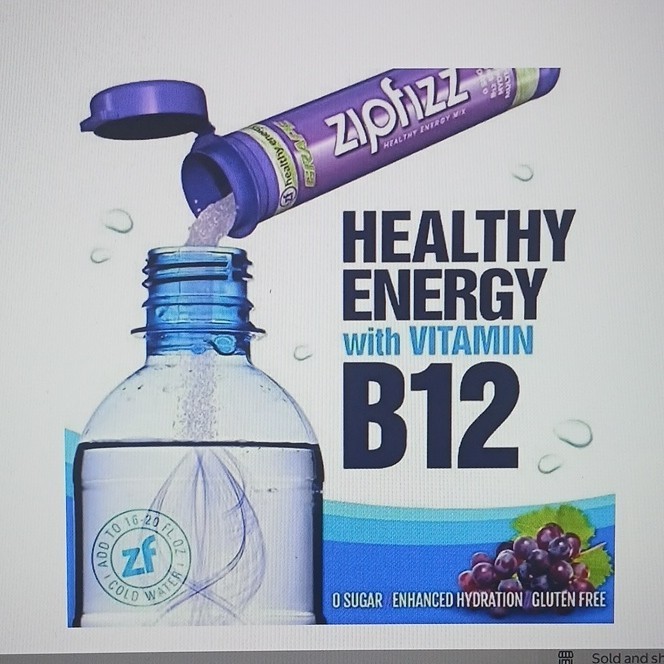 Zipfizz Energy Hydration Drink Mix Powder Vitamin B12 Caffeine Fruit Punch