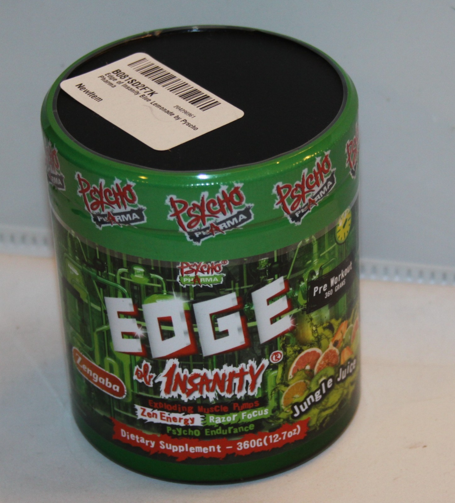 3 pack Psycho Pharma Edge of Insanity Pre Workout Powder 12.7 oz