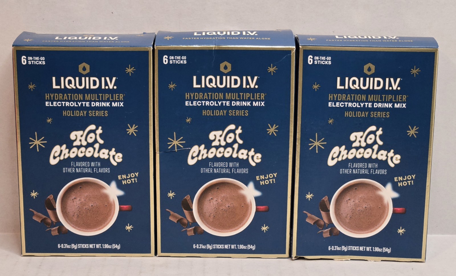 3x LIQUID I.V. HYDRATION MULTIPLIER HOT CHOCOLATE HOLIDAY SERIES EXP 8/27