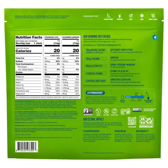 Liquid I.V. Energy Multiplier Sugar Free 26 Sticks Variety Pack EXP-08/27