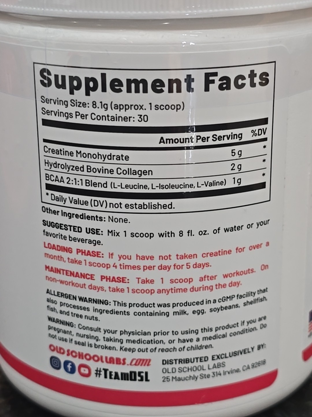 Old School Labs Creatine Monohydrate for Women 243g/8.57oz 30 Servings – BOOTY
