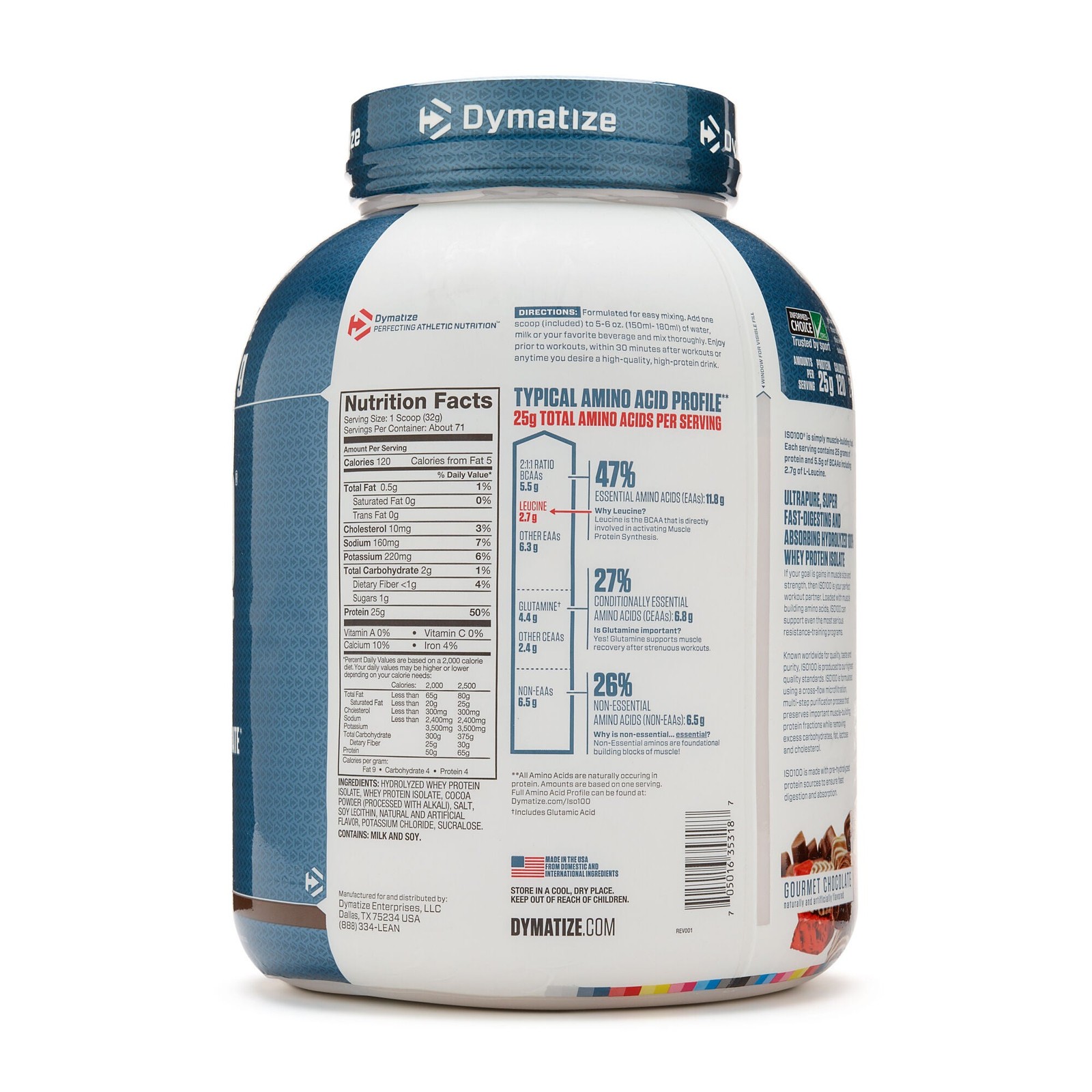 ISO 100® Whey Protein Isolate – Gourmet Chocolate (71 Servings)