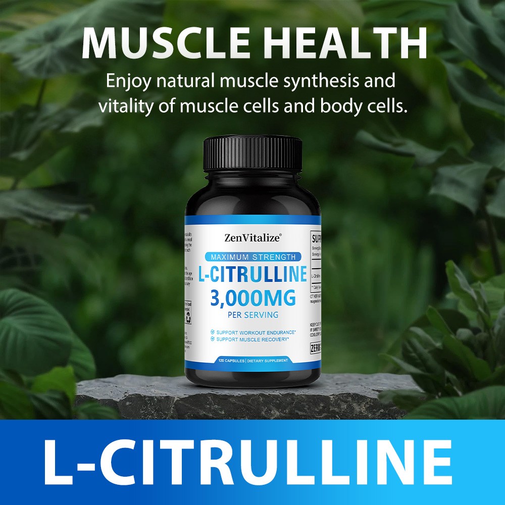 L-Citrulline 3000mg Supplement, Boost Workout Stamina & Muscle Strength 120 Caps
