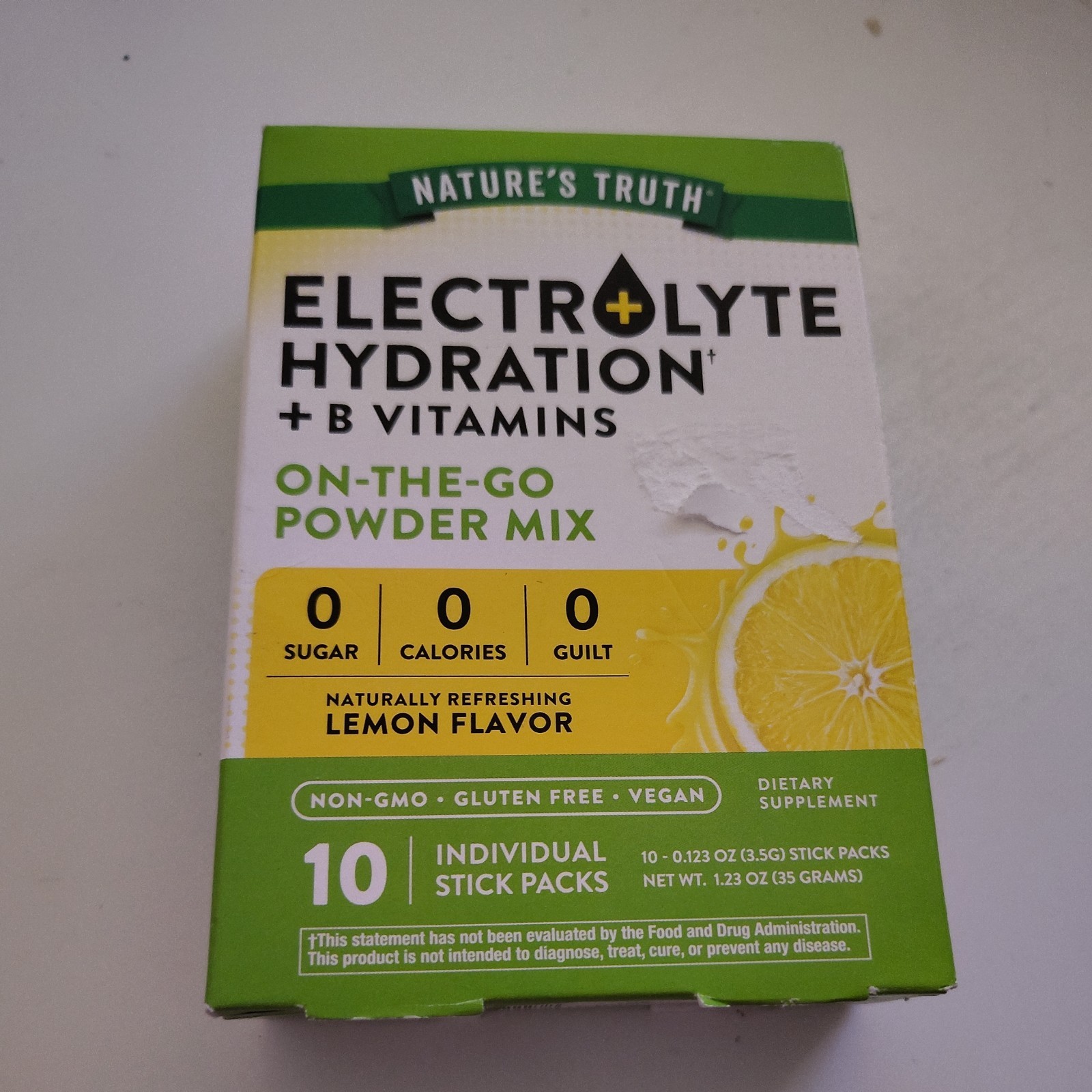 Nature’s Truth Electrolyte Hydration Powder Mix 10 Stick Packs Exp 08/2026