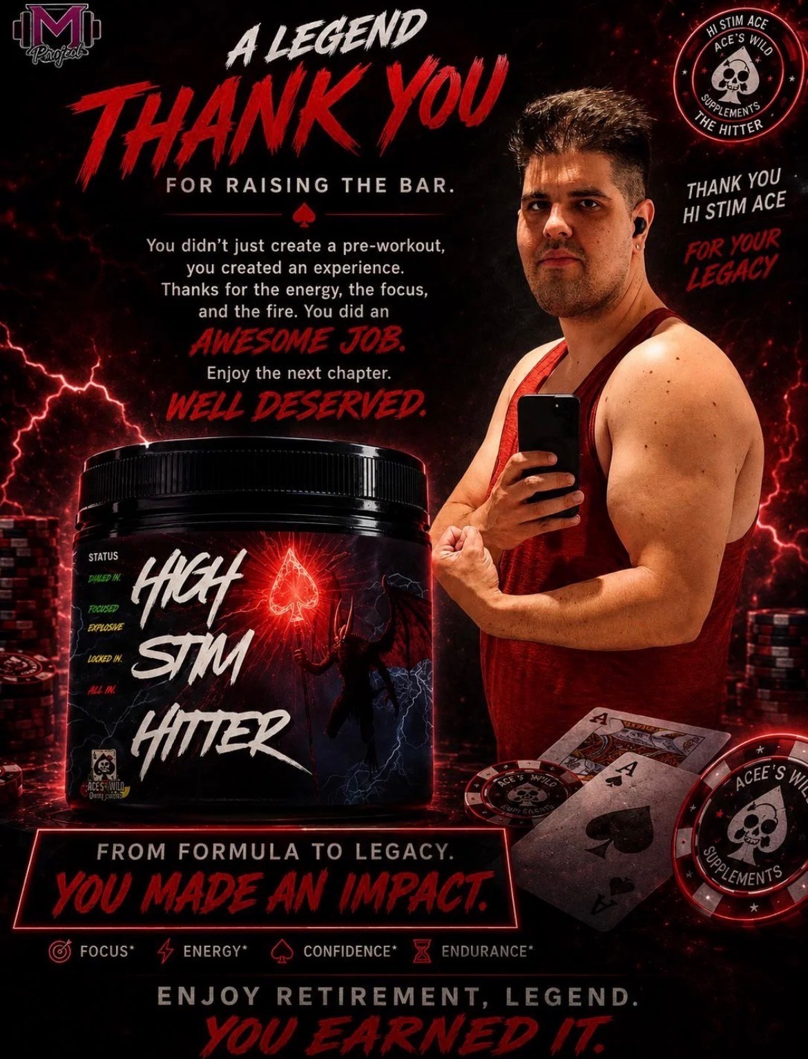High Stim Hitter Extreme Pre-Workout Project M x High Stim Ace