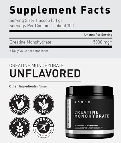 Creatine Monohydrate Powder Micronized 5g 100 Servings