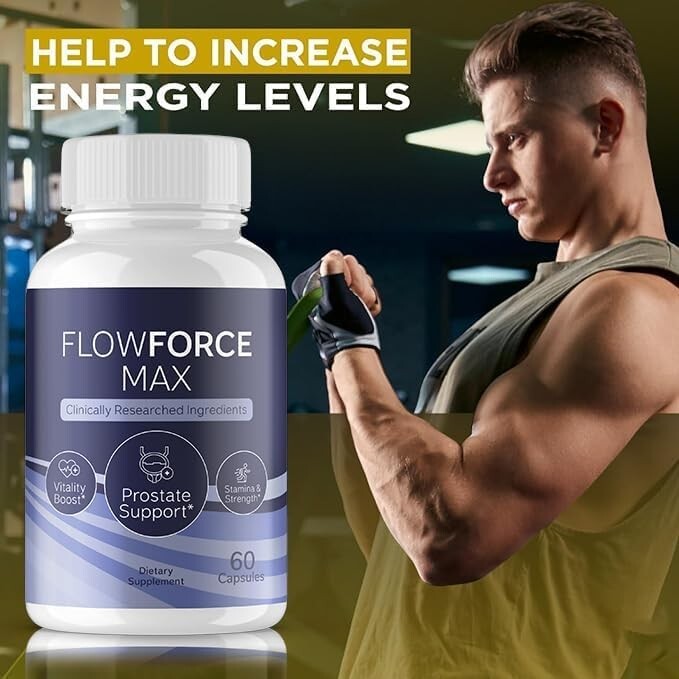 (1 Pack) Flow Force Max – Vegan, Male Vitality Supplement Pills – 60 Capsules
