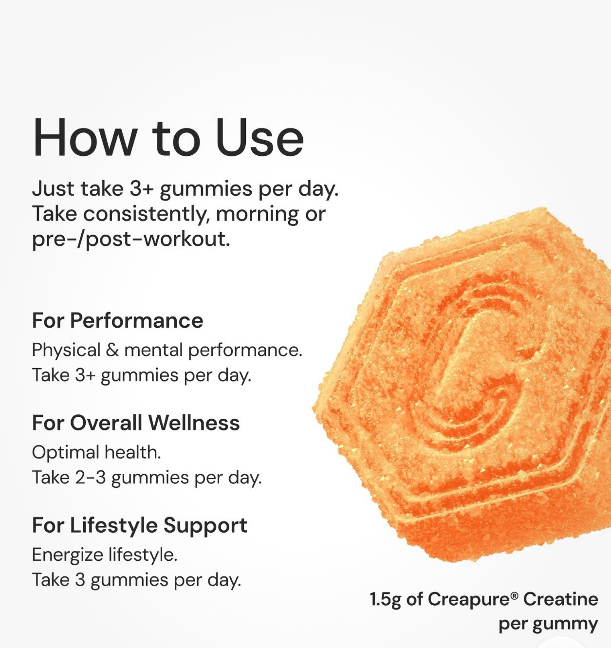 Create Creatine Monohydrate Gummies Orange & Watermelon – 2 Month supply (180)