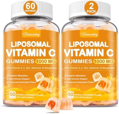 Liposomal Vitamin C Gummies 1000mg for Adults: Vitamin C Chewable Gummy with Zin