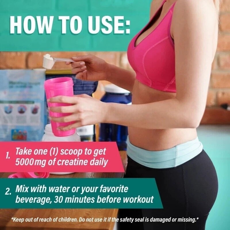 Creatine Monohydrate Powder for Women + Collagen & BCAA for Booty 5000mg