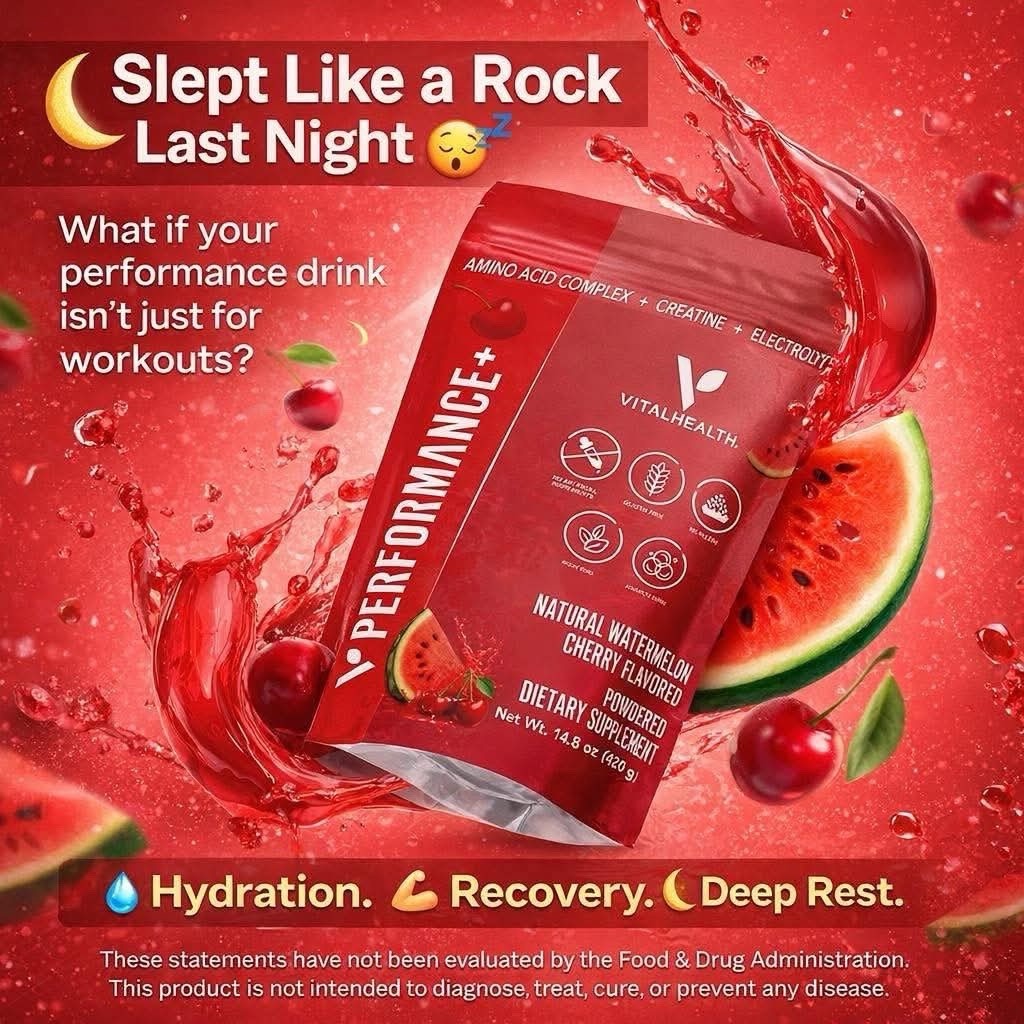 VitalHealth Watermelon Cherry Powder, Amino Acids, Creatine, Hydration, Vegan, …