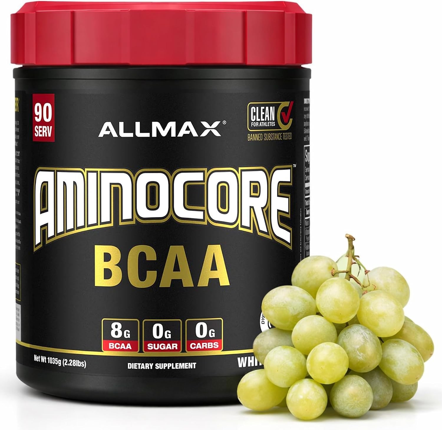 ALLMAX AMINOCORE BCAA Powder, White Grape, 90 Servings, 1035 g