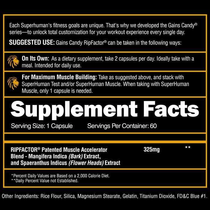 Alpha Lion Gains Candy RIP FACTOR for Muscle Strength & Size 60 Capsules New