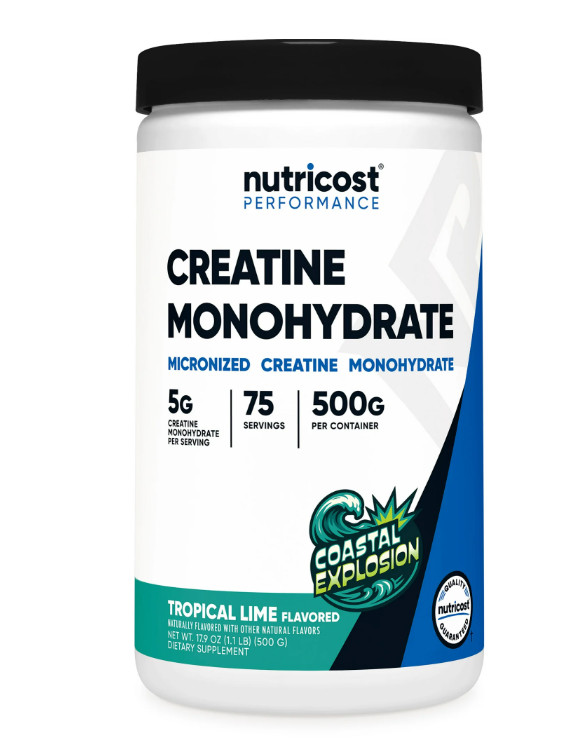 Nutricost Creatine Monohydrate Powder Coastal Explosion 500g Micronized Vegan