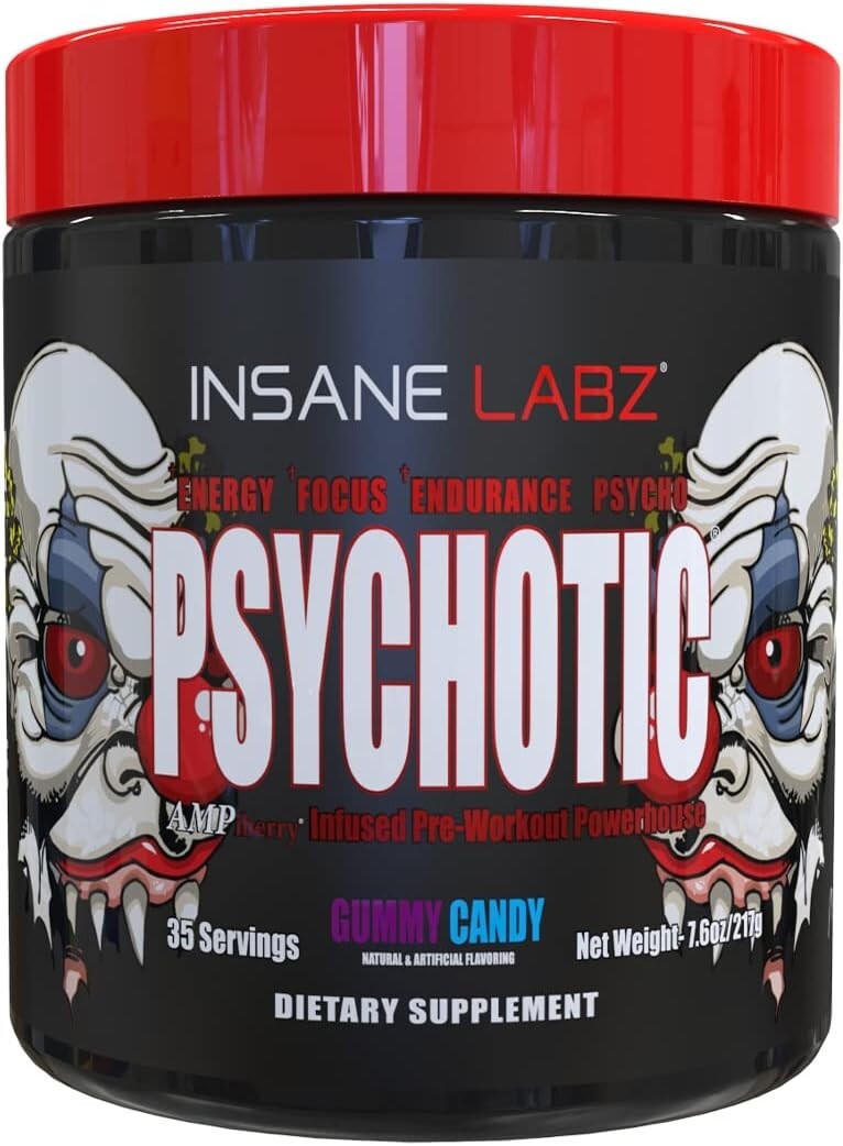 Psychotic Pre Workout Gummy Candy 35 Servings Extreme Energy