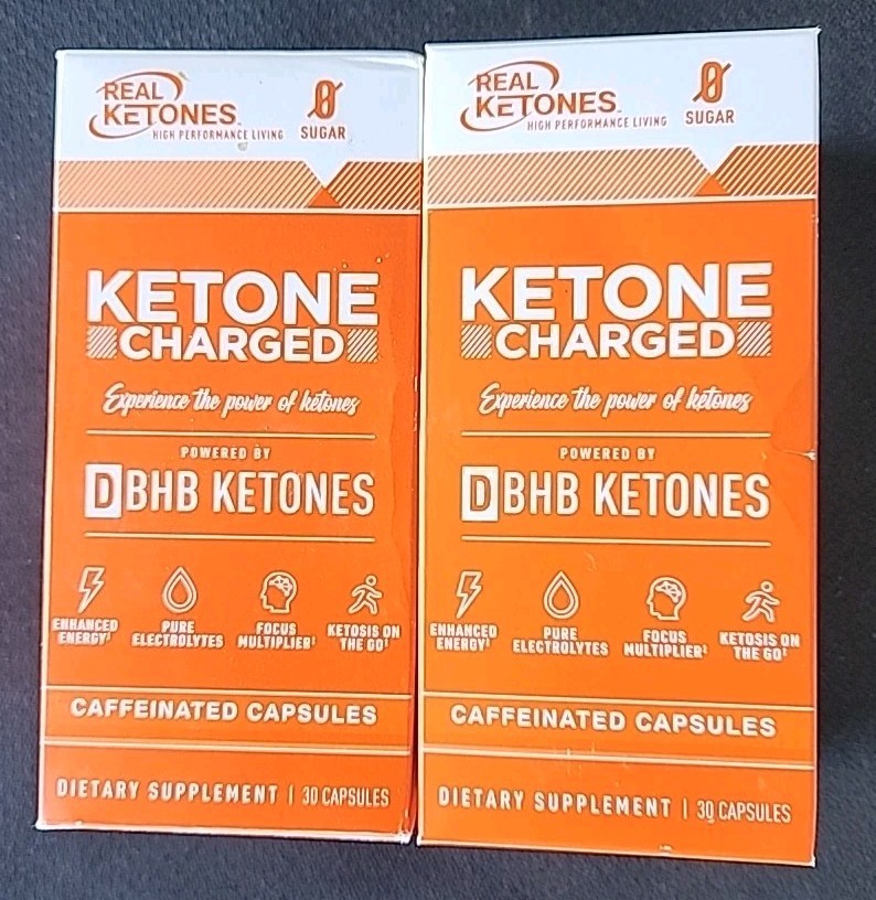 2 Boxes: Real Ketones D-BHB Capsules Charged 30 Caps ea. (Exp. 2/2027