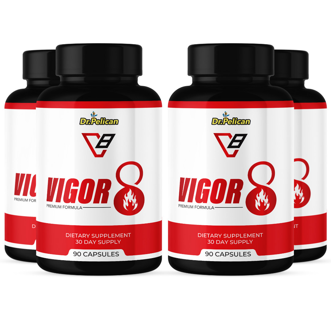 Vigor8- Bodybuilding & Men’s Health Support- 4 Bottles- 360 Capsules